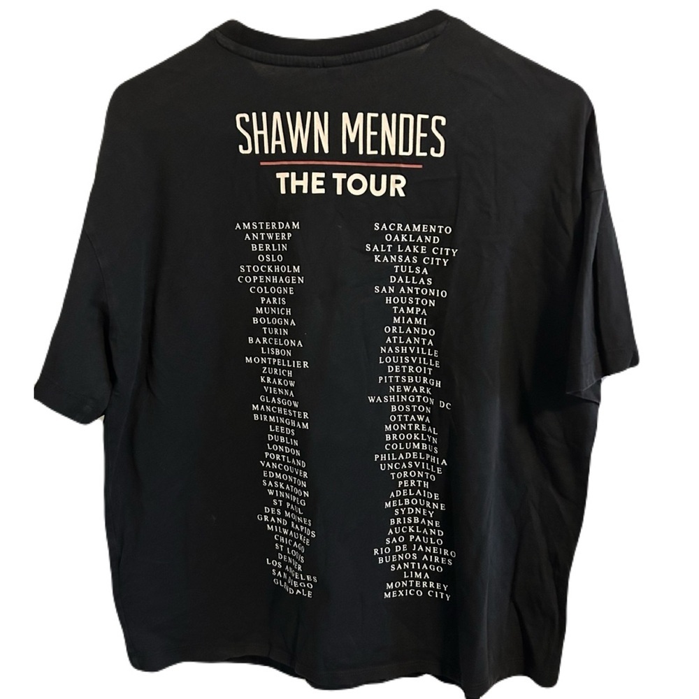SHAWN MENDES X H&M 2019 The Tour Rose Graphic Tee Sz M Concert Merch Band Fan - Picture 15 of 16